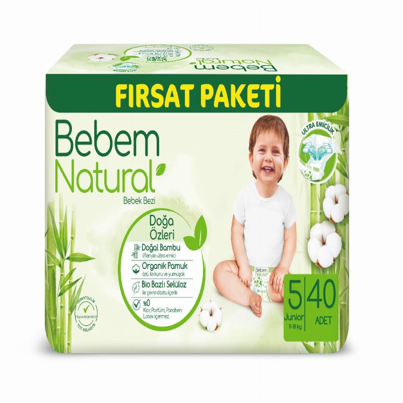 BEBEM NATURAL Підгуз.дит. "5" junior 11-18 кг 40 шт.//3